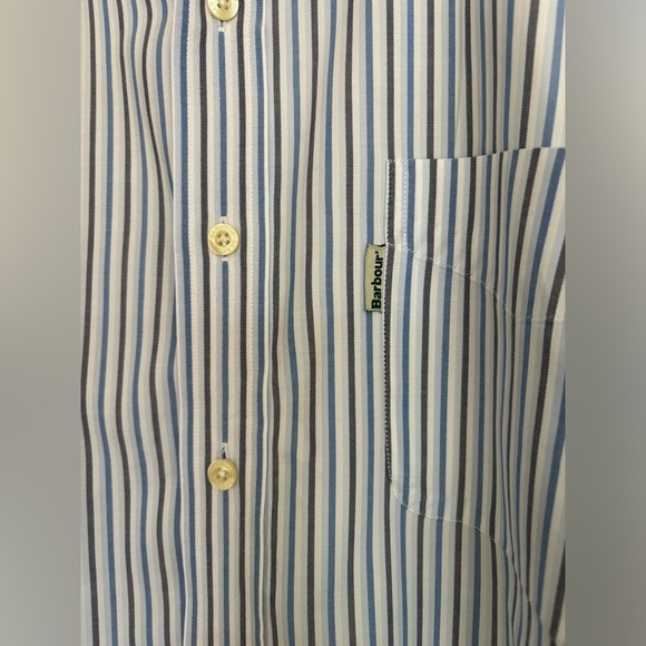 Barbour Stripped Oxford Button Down Long Sleeve Men’s Size 2XL Tailored Fit - Picture 11 of 12